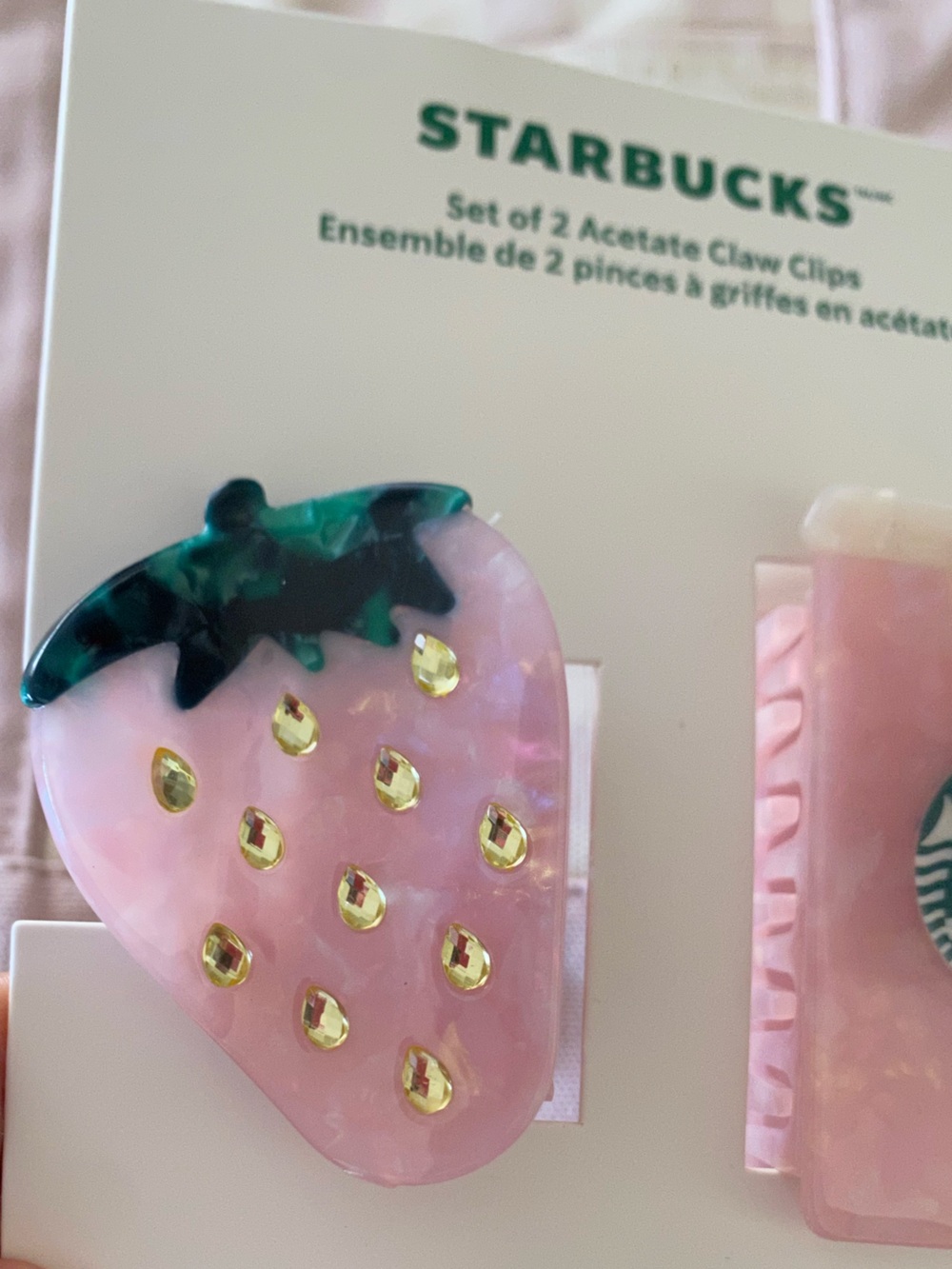 Trader Joe’s & Starbucks Pink Hair Clips - Picture 4 of 7